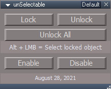 unselectable options panel