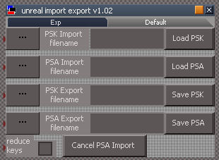 import export panel